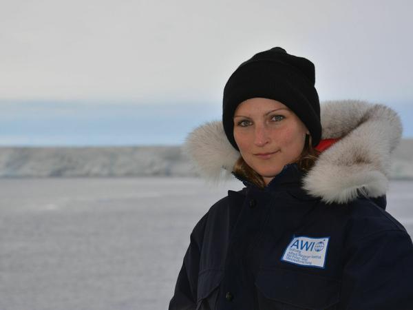 Ricarda Winkelmann während ihres Aufenthalts in der Antarktis 2018.